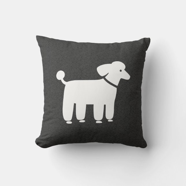 Coussin Graphisme de caniche blanc (Recto)