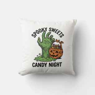Coussin Graphisme de friandise effrayante de monstre de bo