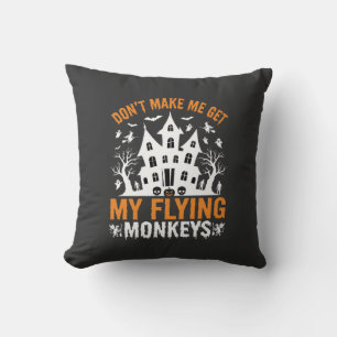 Coussin Graphisme de maison hantée avec des singes volants