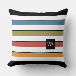 Coussin Gras bandes Monogramme Automne