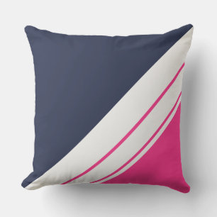 Coussin Gras Marine Rose Sporty Slant White Racing Stripes