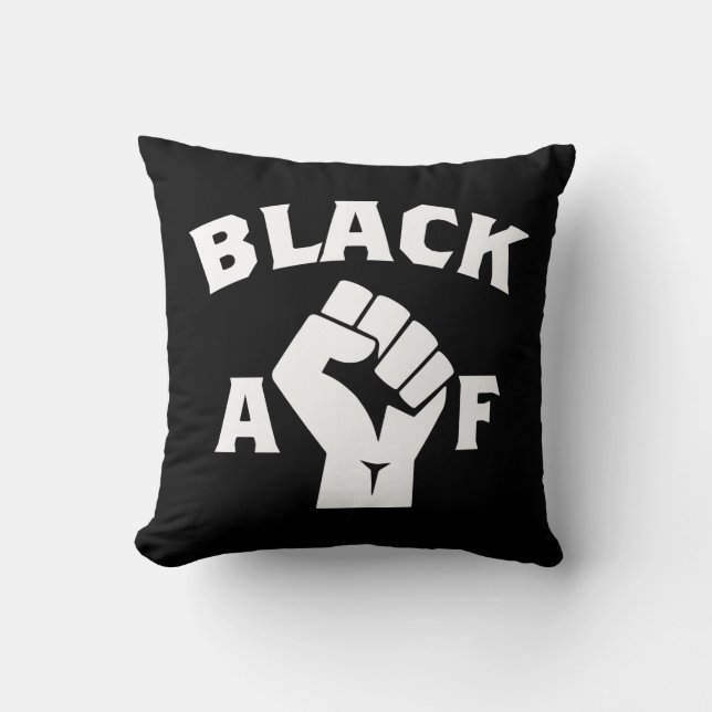 Coussin Gras noir AF Word Art poing (Recto)