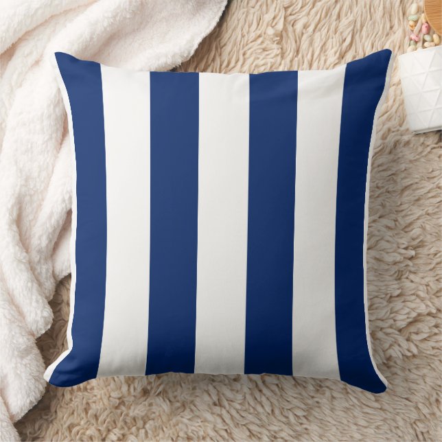 Coussin Gras Royal Blue et White Stripes (Couverture)