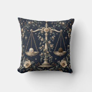 Coussin Gravure botanique de Libra à minuit
