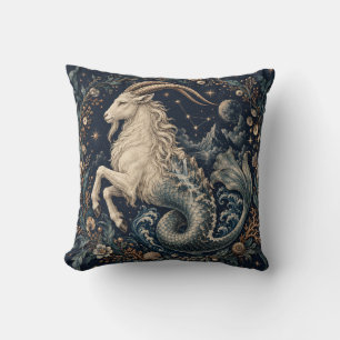 Coussin Gravure botanique de minuit du Capricorne