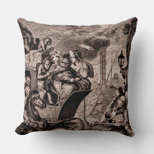 Coussin Gravure de fantasy antique Satire vintage et Steam