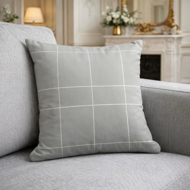 Coussin Gray Ivory Neutrals Checked Modern (Créateur téléchargé)