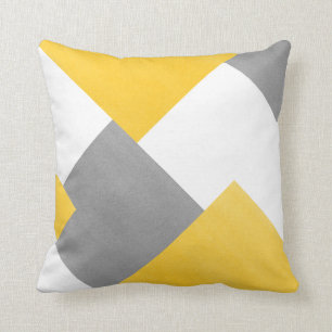 Coussin Gray jaune blanc Abstrait