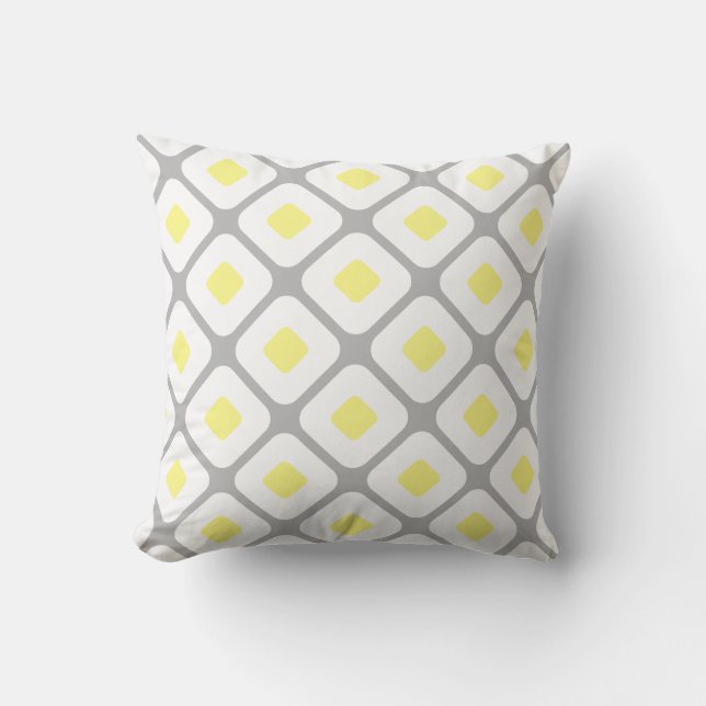 Coussin Gray jaune moderne géométrique (Recto)