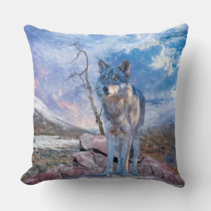 Coussin Gray Wolf "RÉPONDRE À L'APPEL"