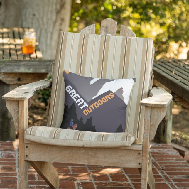 Coussin Great Outdoors Retro Montana Travel Advert Art (Chaise)