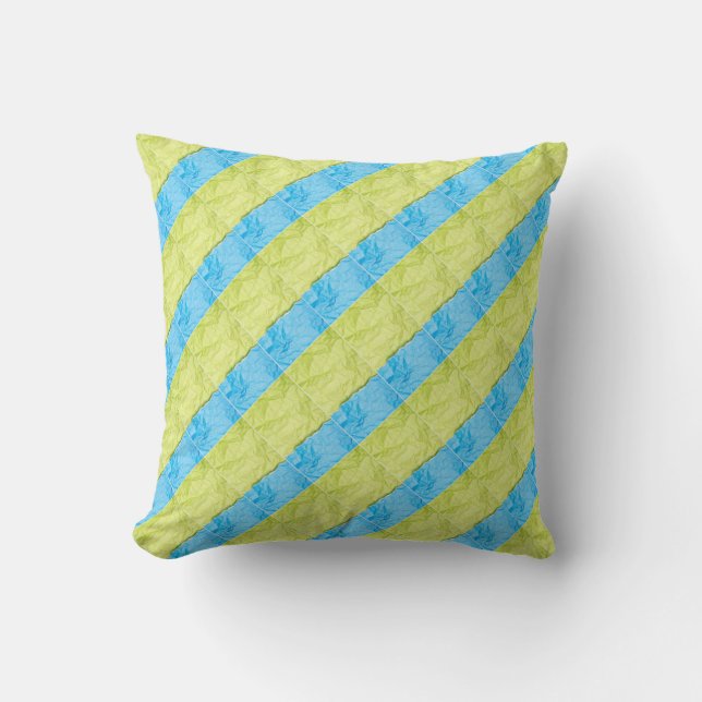 Coussin green and blue blocks (Recto)