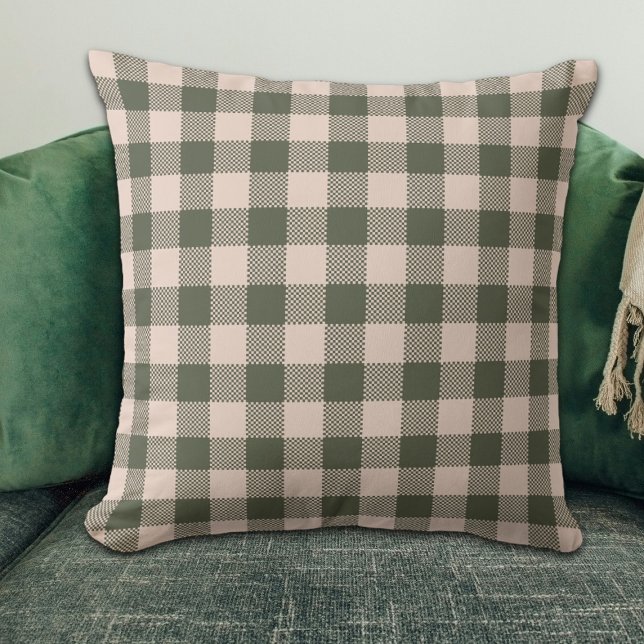 Coussin Green Buffalo Plaid Farmhouse (Créateur téléchargé)