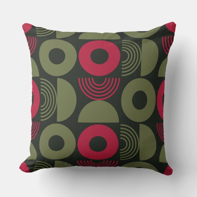 Coussin Green Christmas Geometric Modern (Recto)