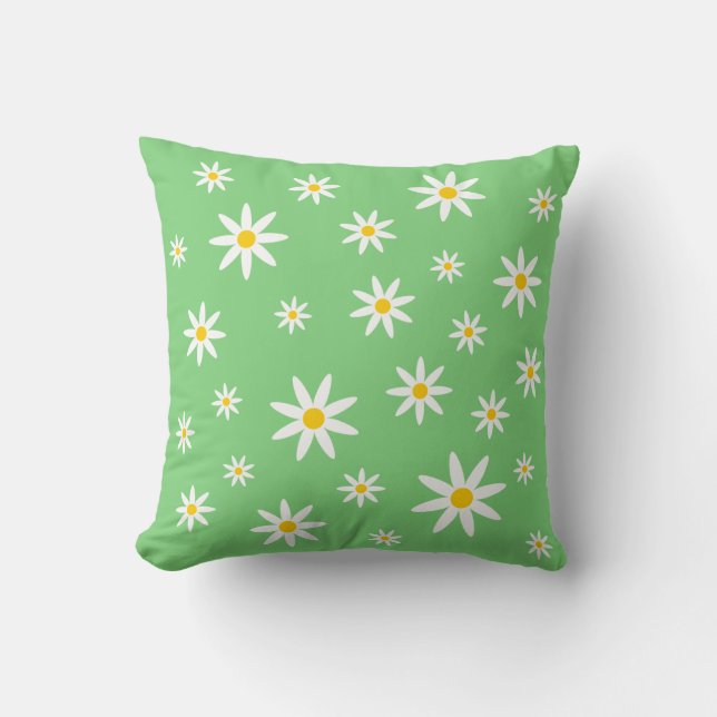 Coussin Green Daisy (Recto)