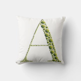 Coussin Green Letter A Pillow – Minimal Green MonogramHome
