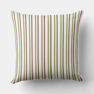 Coussin green strips throw pillow