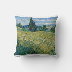 Coussin Green Wheat Field with Cypress 1889 par Vincent va