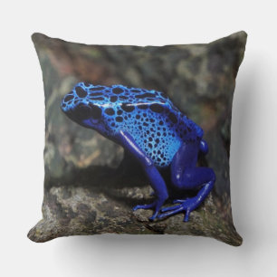 Coussin Grenouille à tarte à poison bleu, grenouille bleue