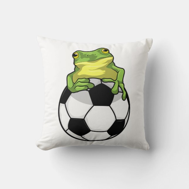 Coussin Grenouille avec balle de football (Recto)