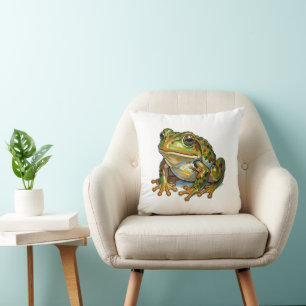 Coussin Grenouille Chanceuse Symbole de Bonne Fortune Cade
