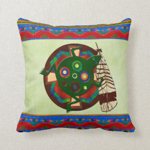 Coussin Grenouille d'art populaire amérindienne