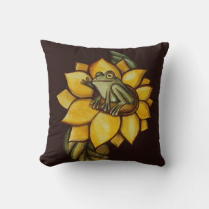 Coussin Grenouille de tournesol Fleur de fleurs