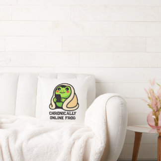 Coussin Grenouille drôle de mème amusant en ligne de maniè