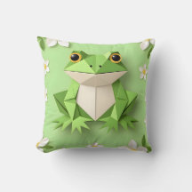 Grenouille en origami vert