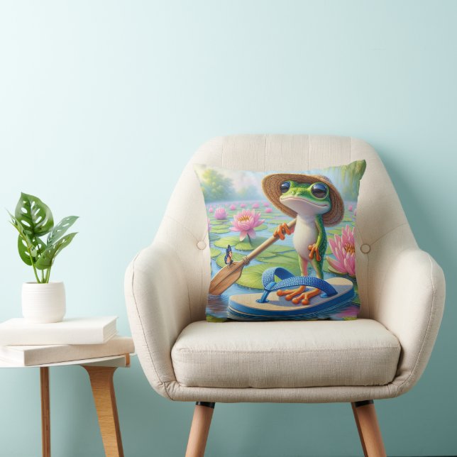 Coussin Grenouille flottant sur un retournement (Chaise)