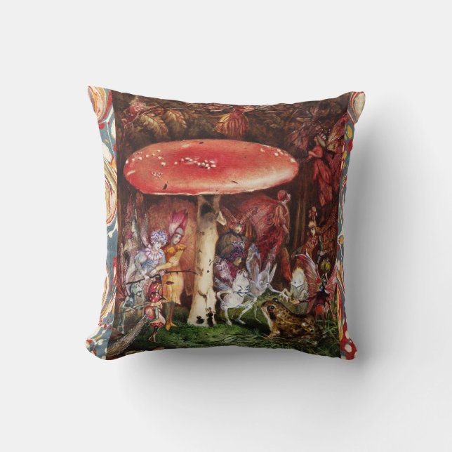 Coussin Grenouille INTRUDER et fées sous la magie du champ (Recto)