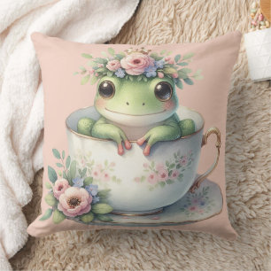 Coussin Grenouille lunaire en Teacup Floral