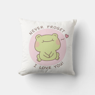 Coussin Grenouille Mignonne Je t'Aime À Jamais, N'Oublie J
