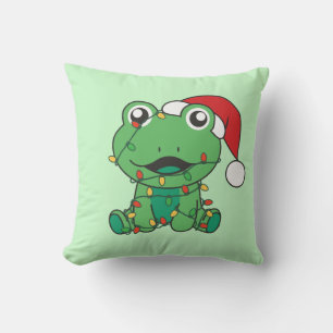 Coussin Grenouille Noël Animaux d'hiver Grenouilles de Noë