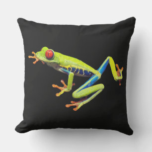 Coussin Grenouille peinte aux yeux rouges