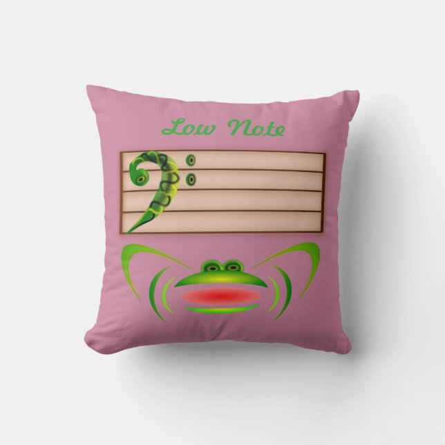 Coussin Grenouille verte Note basse (Recto)