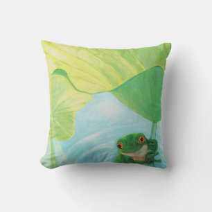 Coussin Grenouille verte sous Pad Lily