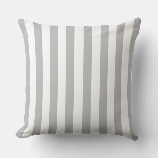 Coussin Grey & White Striped  (Recto)