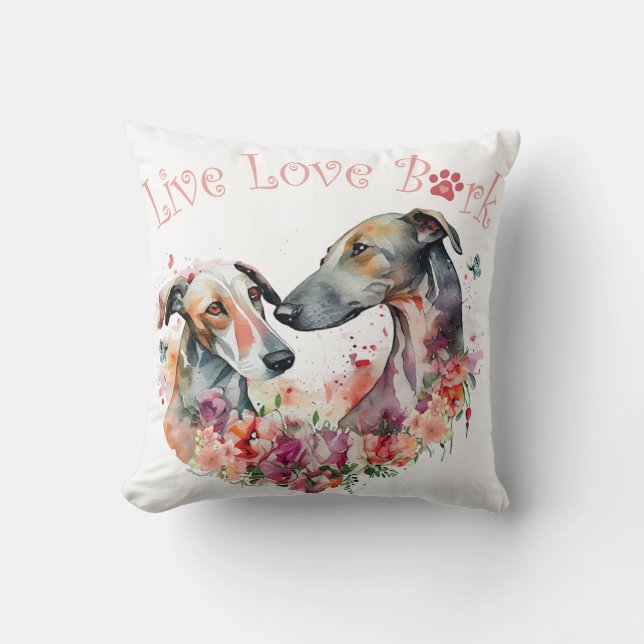 Coussin Greyhound Chig Maman Floral (Recto)