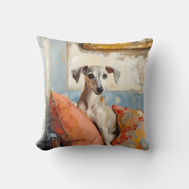 Coussin Greyhound sur un canapé (Recto)