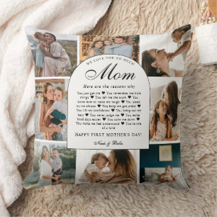 Coussin Grille de collage photo des raisons pour lesquelle