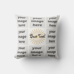 Coussin Grille de photos carrés avec texte