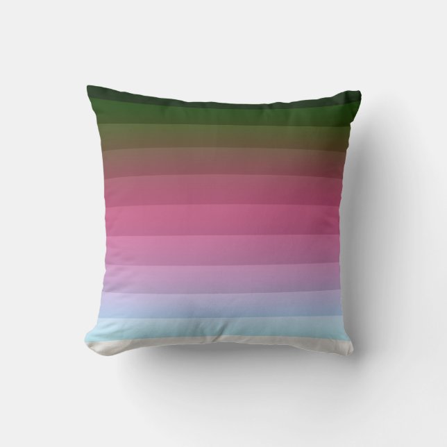 Coussin Grille ombre rayée doublée doux bleu multicolo (Recto)