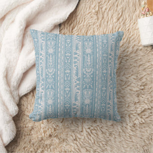 Coussin Grilles de renouveau égyptienne, bleu turquoise