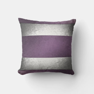 Coussin Grilles Verticales En Pierre Argent En Couleur Vio