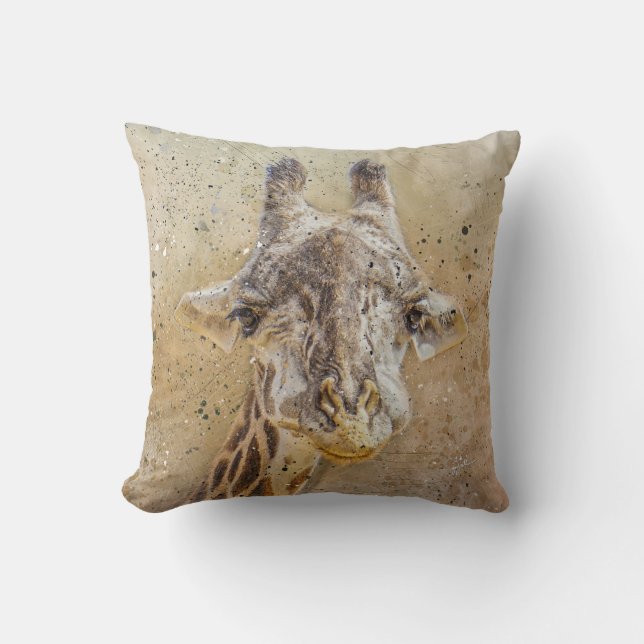 Coussin Grimacerie de l'aquarelle moderne de photographie (Recto)