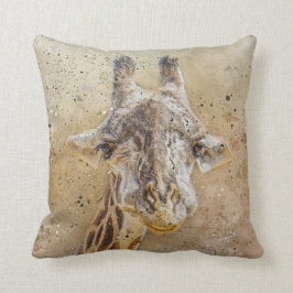 Coussin Grimacerie de l'aquarelle moderne de photographie