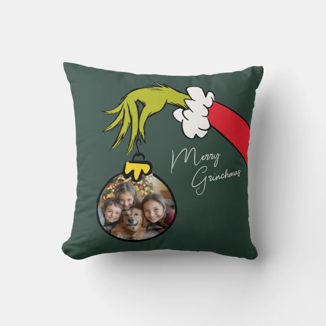 Coussin Grinch | Personalized Ornament Throw Pillow (Recto)