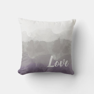 Coussin Gris Aquarelle Lavande Amour
