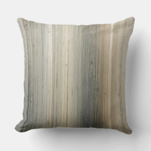Coussin Gris Brun Abstrait Rustique à Rayures